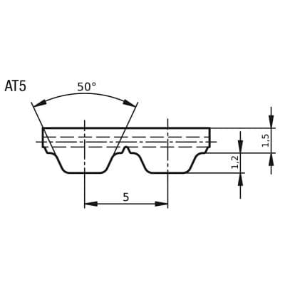 Кабели Ремень зубчатый AT5/500 Graf